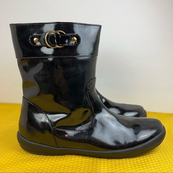 Cole Haan x Nike Air Carmela Low Black Glossy Rain Boots 5 - Picture 4 of 9